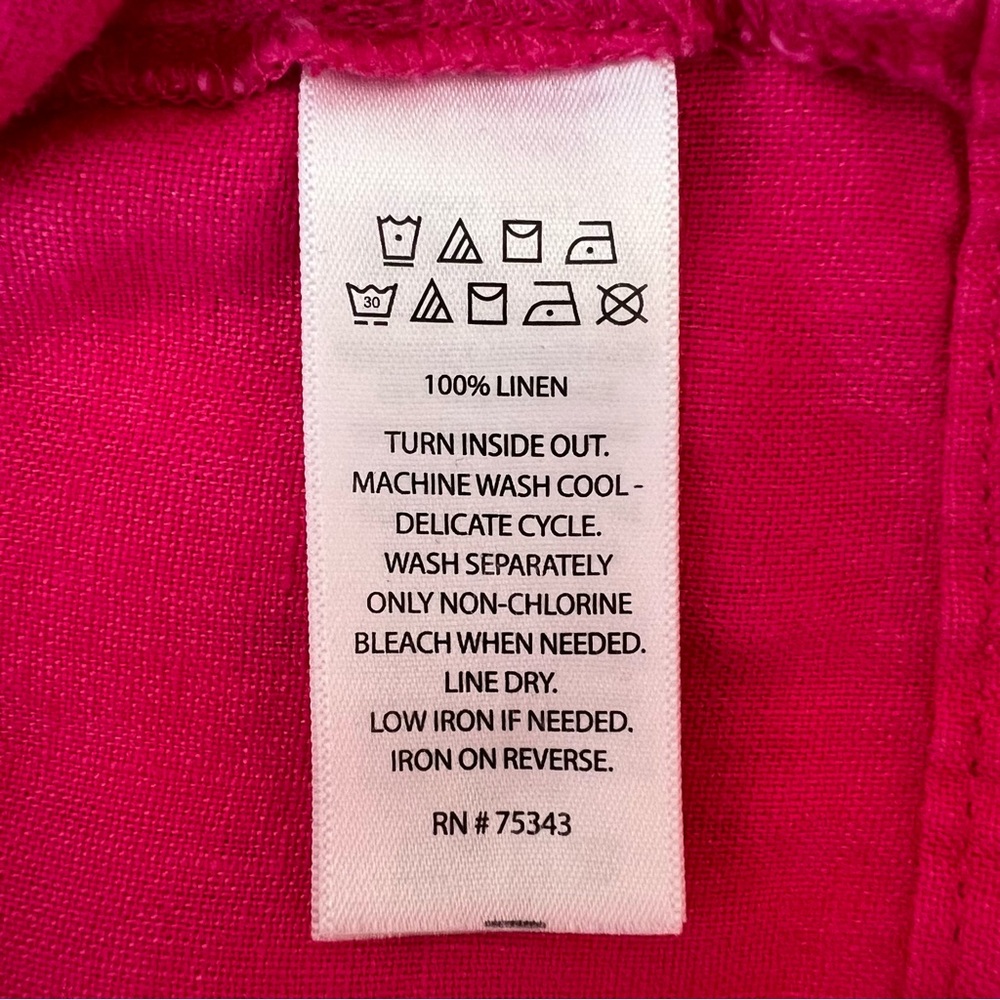 Jones New York Linen Fuchsia Pink “Jean Style” Jacket Classic Preppy Vibrant - Picture 6 of 7